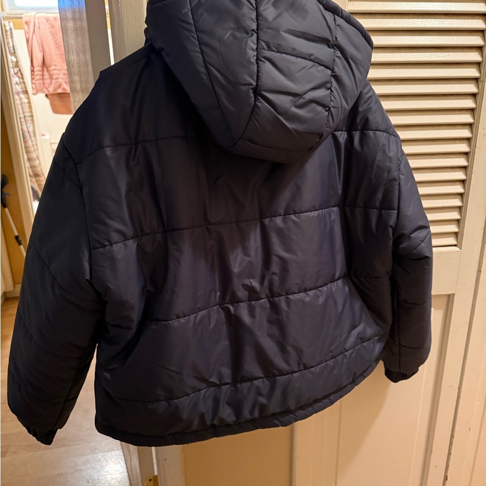 Women's Dapplebay Navy & Autumn Toile Reversible Puffer Jacket hooded NWT - Picture 9 of 12